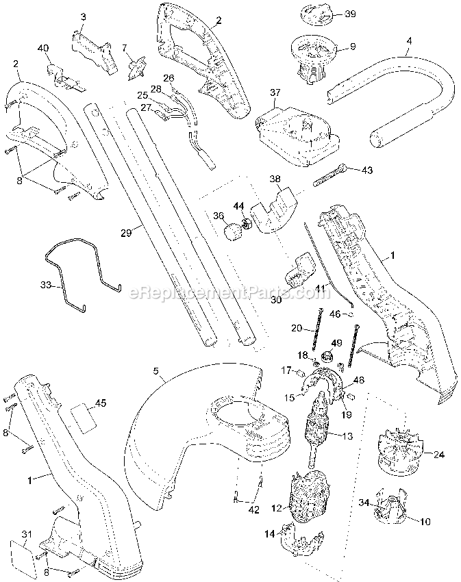 Page A Diagram and Parts List for ST9000 Type 01 Black and Decker Trimmer